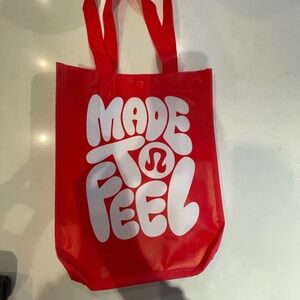 Lululemon Logo Shopping Tote Bag 9 x 12 Red and White